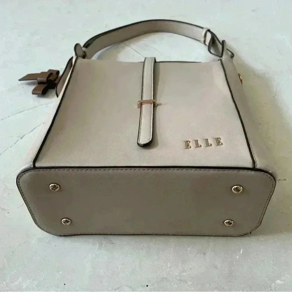 ELLE Shoulder Bag Two Way Crossbody Bag Beige Khaki - Picture 10 of 14